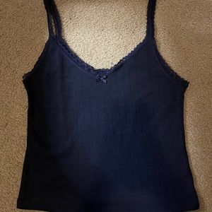 H&M dark navy lace tank top